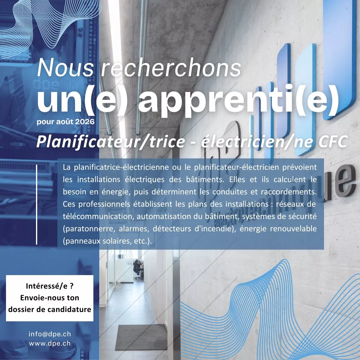 Apprenti/e Planificateur/trice électricien/ne CFC